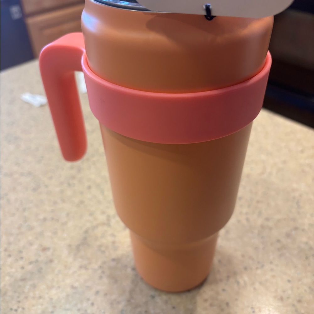 Primula 40 ounce Hot or Cold Thermal Tumbler Orange and Pink - Picture 3 of 3